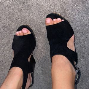Size 9 black suede MICHAEL Michael Kors wedges
